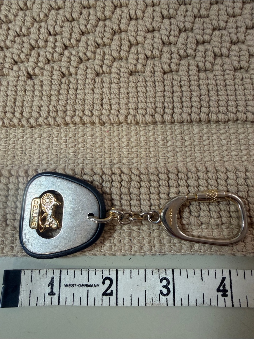 Vintage CELINE Horse Carriage Calèche Keychain Bag Charm Made in Italy 90 - Picture 2 of 5